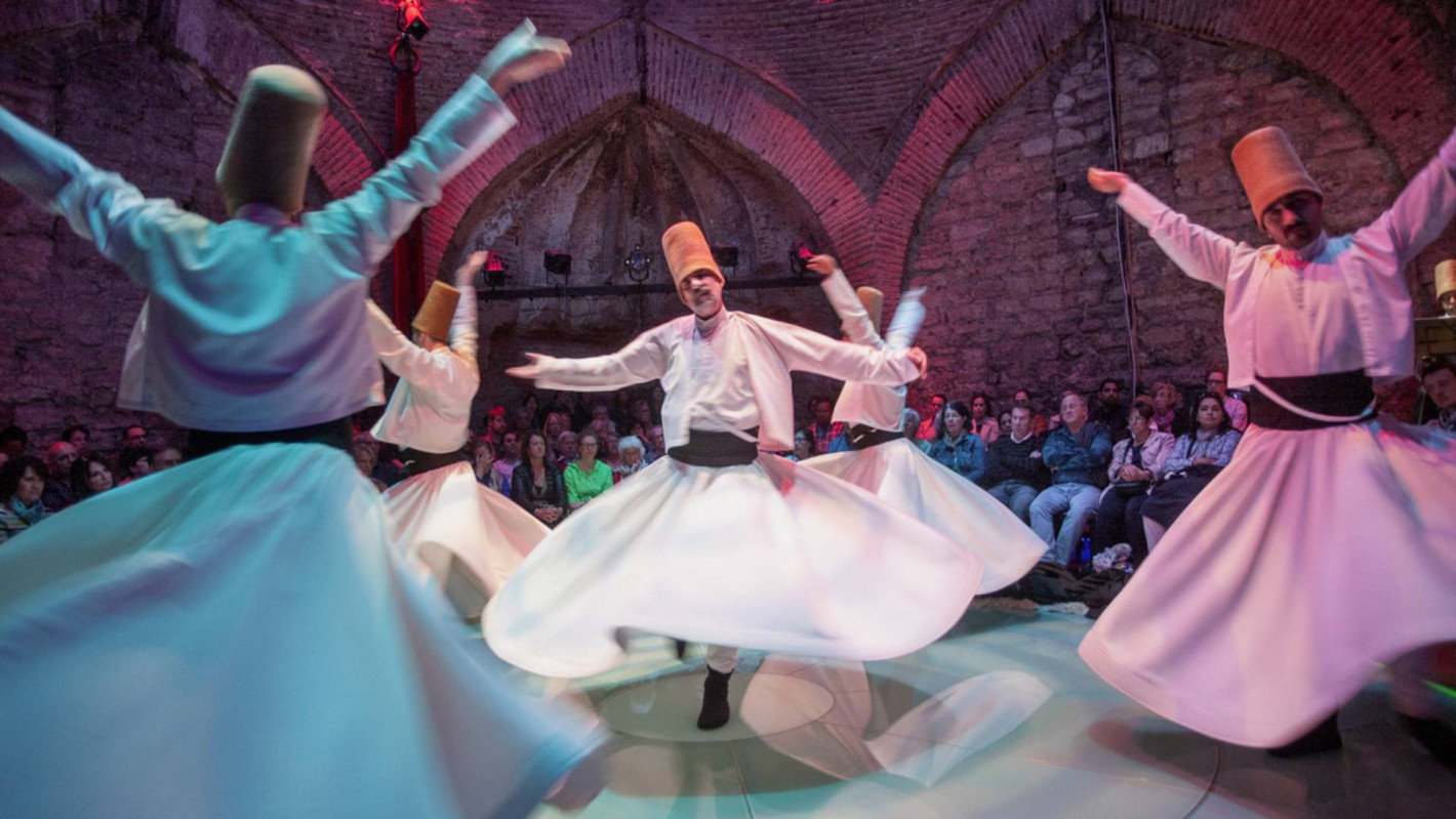 Sufi Dance In Cave, Cappadocia Whiling Dervishes Performance